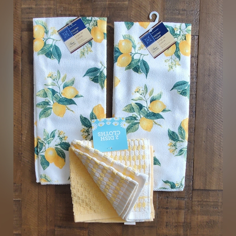Lemon Print Kitchen Towel Set